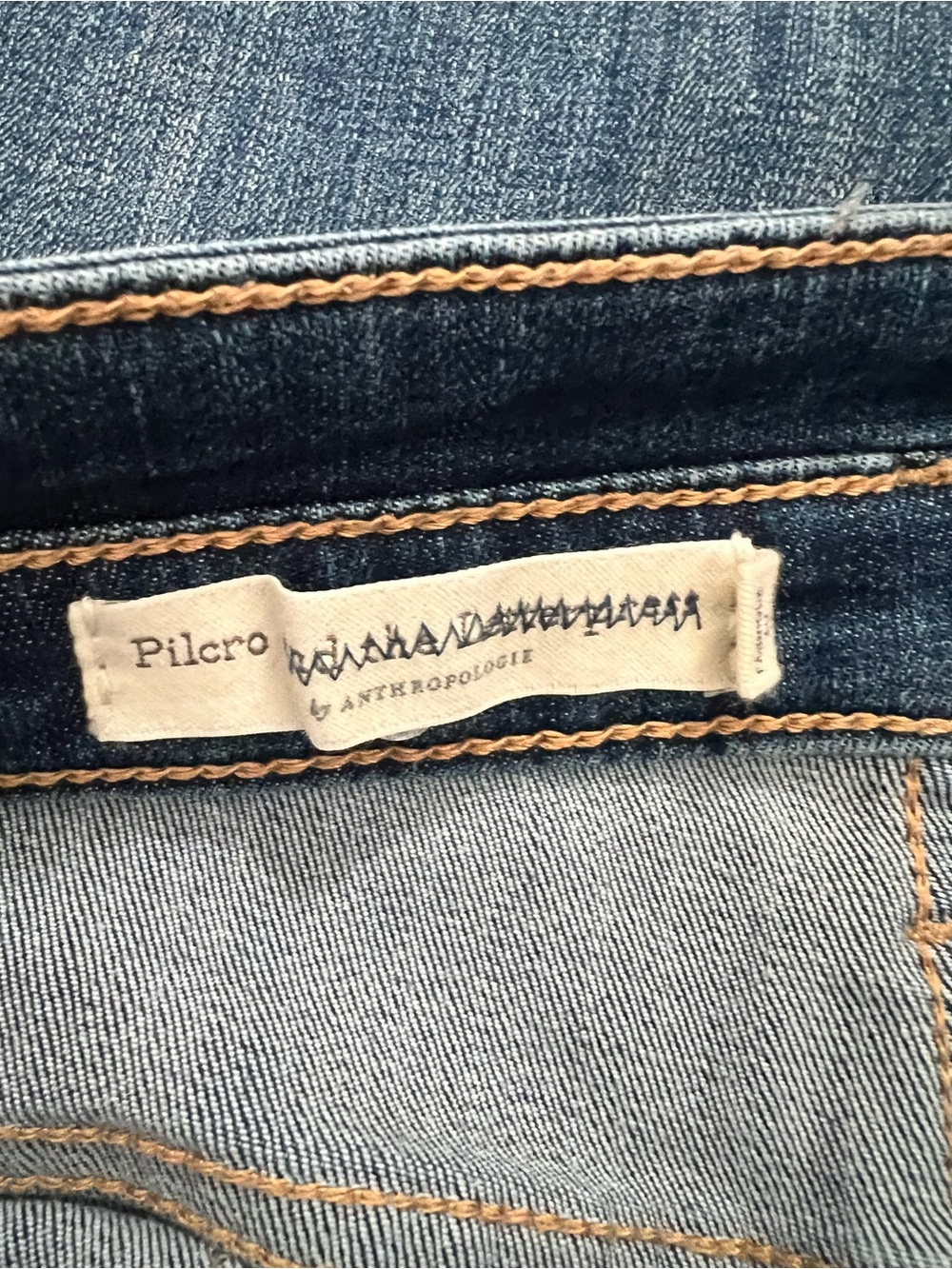 ANTHROPOLOGIE Pilcro High Rise Denim Button Fly Slim Straight Jeans Size 26 - Picture 8 of 12